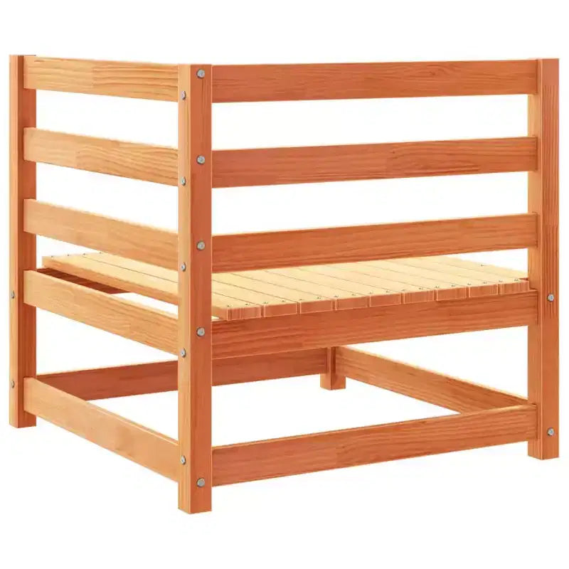 vidaXL Garten-Sofa-Set Massives Kiefernholz Großes Modulares Outdoor-Sofa - Naturkiefer Ohne Kissen