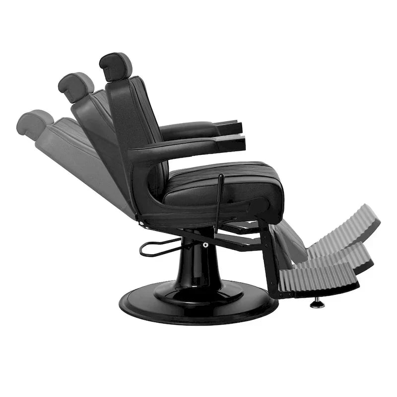ROGERS Hochleistungs-Friseurstuhl, verstellbarer Friseurstuhl zum Stylen, Schwarz