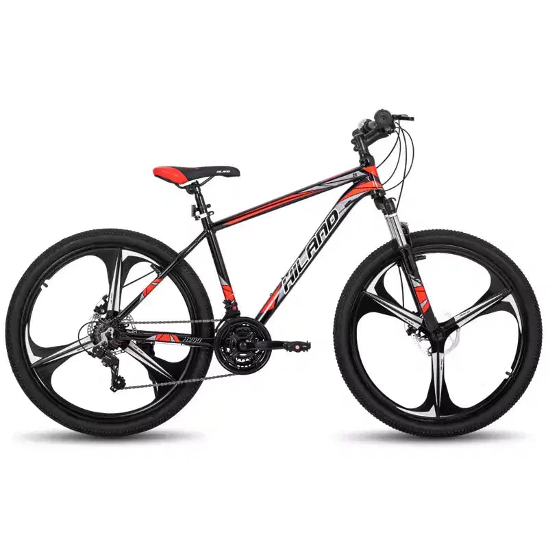 HILAND 26 Zoll Mountainbike für Damen und Herren, 3/6-Speichen-Rad/Multi-Speichen-Rad, 18 Gänge
