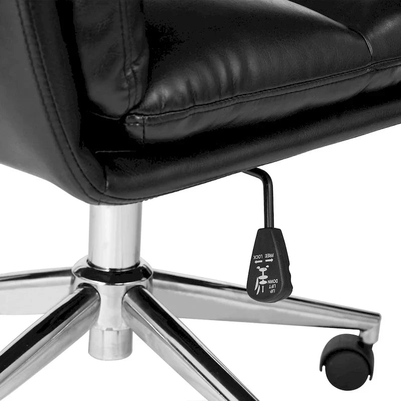 Glitzhome höhenverstellbarer, drehbarer Bürostuhl aus Kunstleder mit Armlehnen und ergonomischem Design