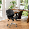 Glitzhome höhenverstellbarer, drehbarer Bürostuhl aus Kunstleder mit Armlehnen und ergonomischem Design