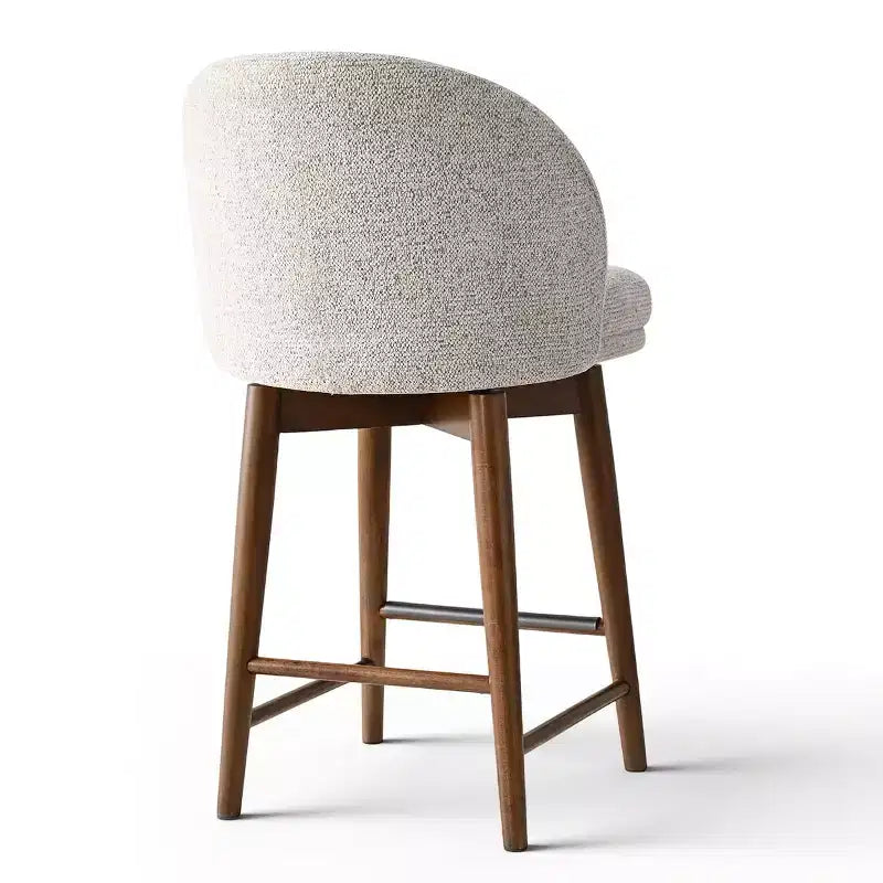 2er-Set moderne drehbare Tresenhocker mit gepolsterter Sitzfläche, 360° rotierbare Stühle für Kücheninsel oder Hausbar mit Massivholzbeinen - Panipeachy