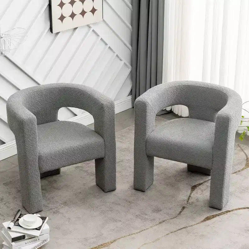 2er-Set 28 breite Polster-Sessel mit Bouclé-Bezug – Kinwell