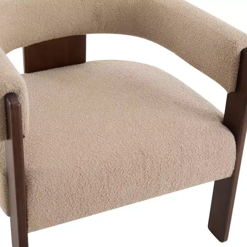 Christopher Knight Home Noah moderner Akzent-Sessel mit Polsterung und Gestell aus Kautschukholz