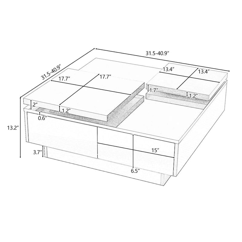 Moderner quadratischer Couchtisch aus Holz