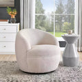 Roundhill Furniture Galleria 360° drehbarer Barrel Chair aus Kunst-Lammfell
