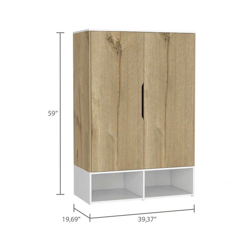 FM Furniture Rose Doppelschrank mit Kleiderstange