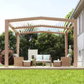 11x13 Outdoor-Pergola mit verstellbarem Lamellendach, verstärktem Aluminiumrahmen, Gartenpavillon für Terrasse, Patio, Hinterhof und Garten