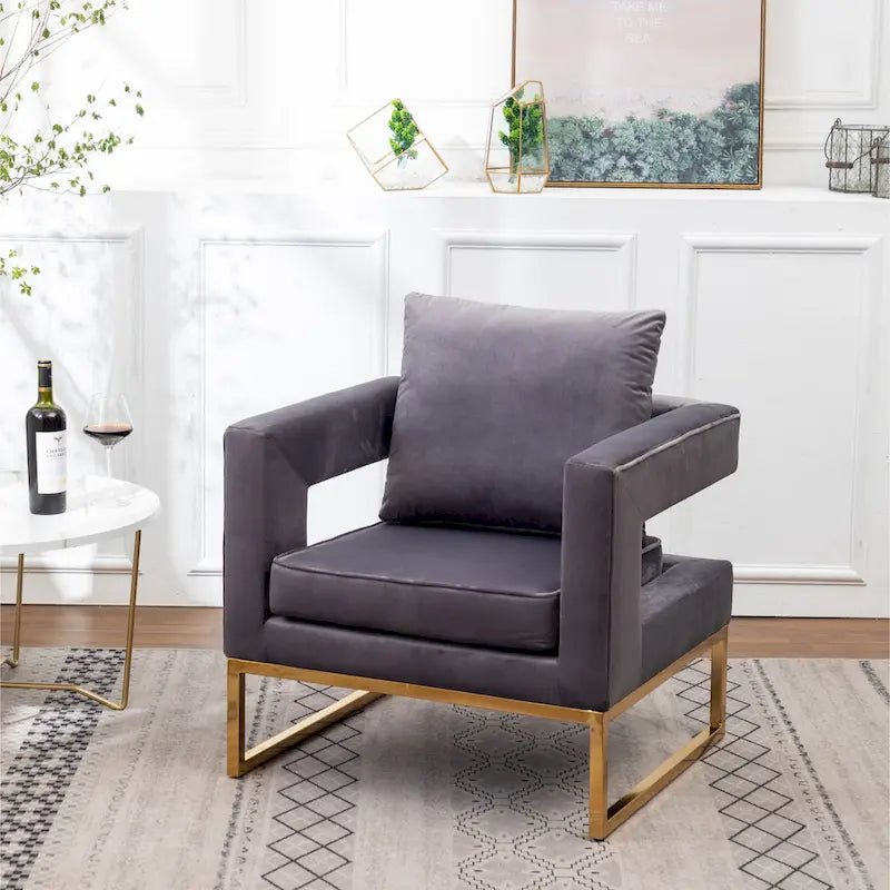 Roundhill Furniture Lenola zeitgenössischer gepolsterter Akzentsessel