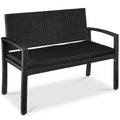 Best Choice Products 2-Sitzer-Outdoor-Korbsitzbank für Garten, Terrasse und Veranda mit 700-lb-Tragkraft und Polster
