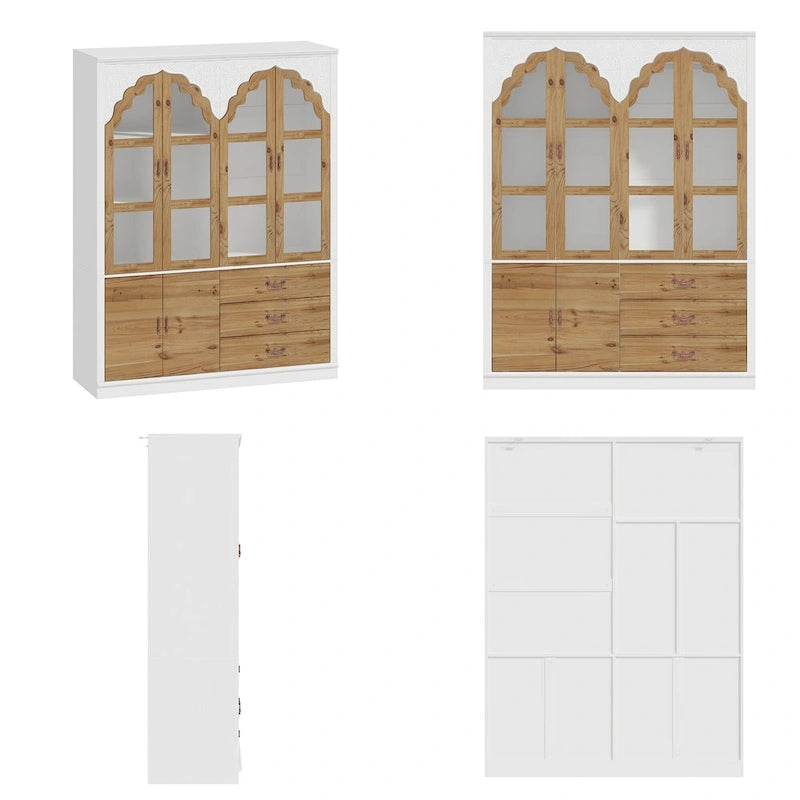 Vintage-inspiriertes zweiteiliges Kleiderschrank-Set mit Metallakzenten