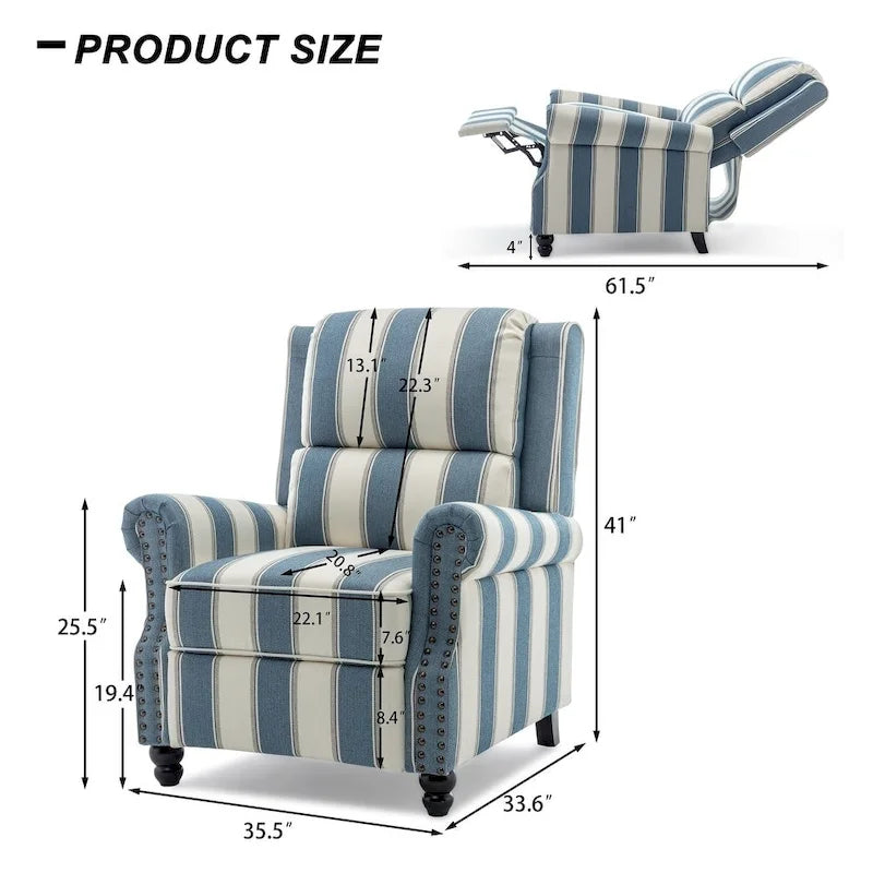 2er-Set moderner Polster-Relaxsessel mit Kunstleder/Stoffbezug