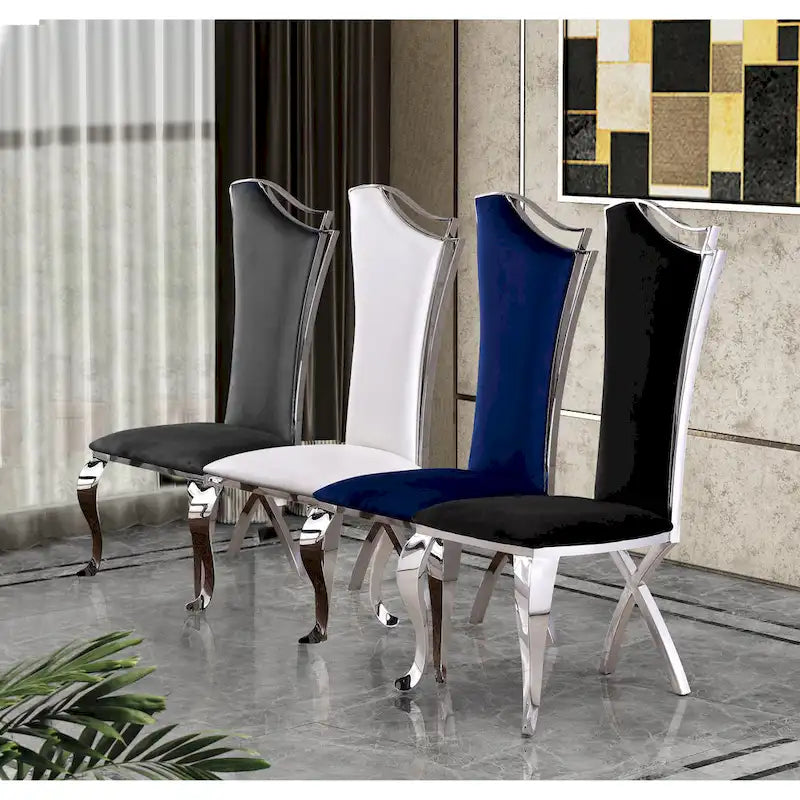 Luxuriöses 5-teiliges Esszimmer-Set aus weißem Echtmarmor in Premiumqualität