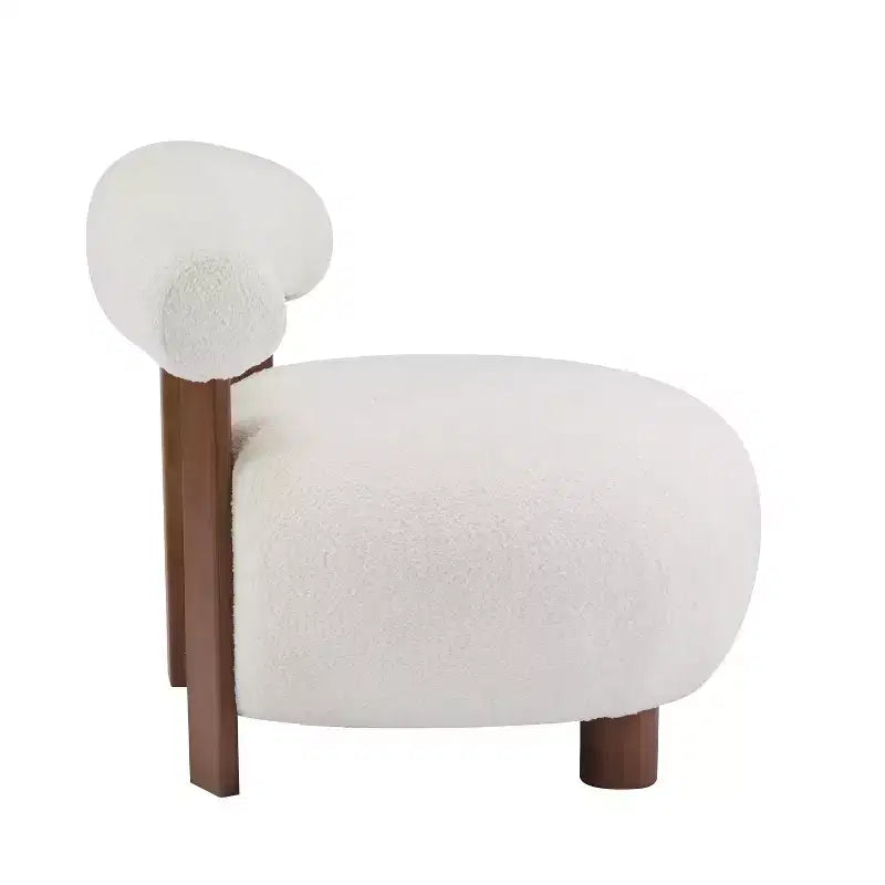 Christopher Knight Home Gareth moderner Akzent-Slipper-Sessel aus Holz mit Bouclé-Polsterung