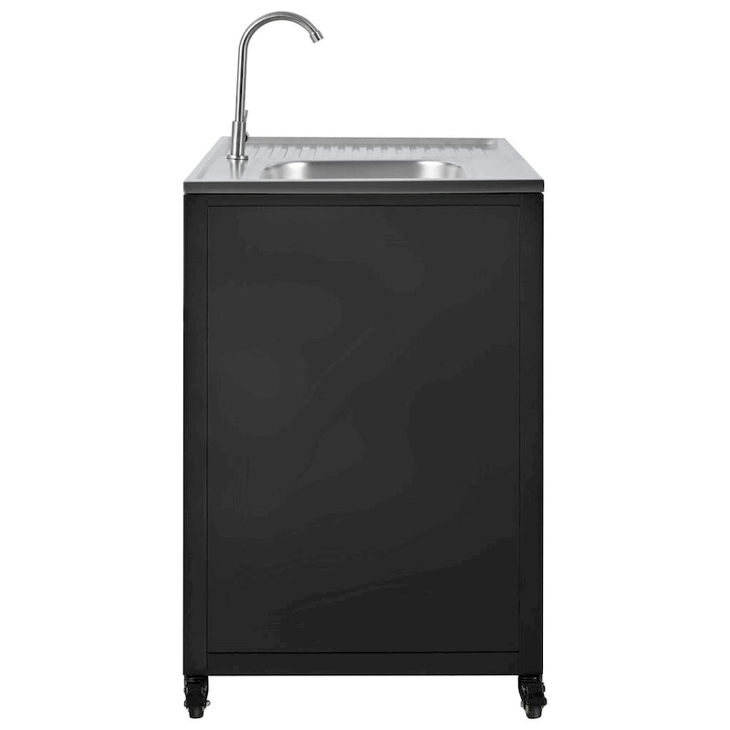 Mobile Outdoor-Spüle, modulare Terrassen-Spülstation mit Schrank