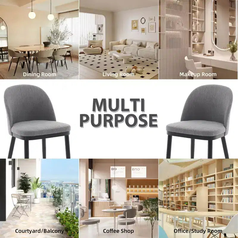 Esszimmerstühle 4er/6er-Set, gepolsterter Küchenstuhl, Leinen-Landhausstuhl mit verstellbaren Füßen für Esszimmer, Wohnzimmer
