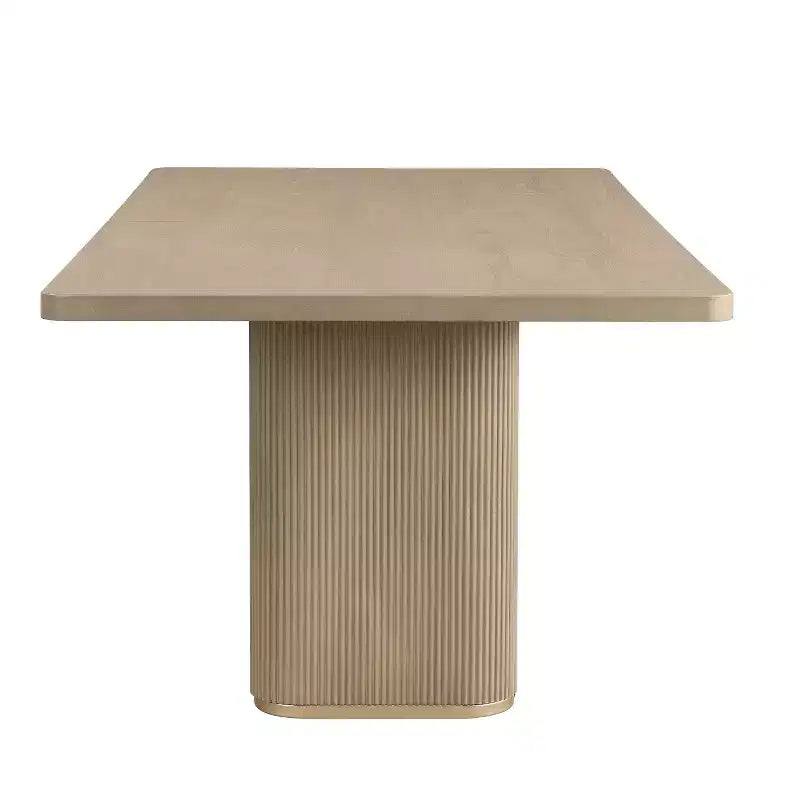 Yutthana Modern 7-teilige Essgruppe aus Holz und Metall mit gepolsterten Stühlen