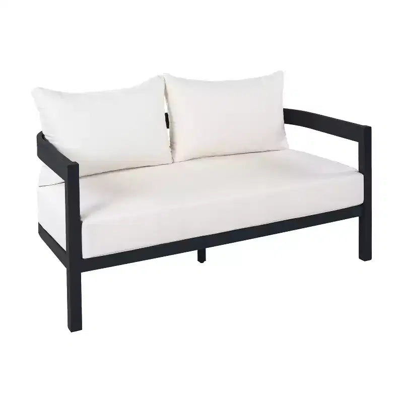 ModernLuxe 4/5-tlg. Outdoor-Sofaset, Terrassen-Sitzgruppe mit Couchtisch, wetterfesten Kissen & rostbeständigem Rahmen