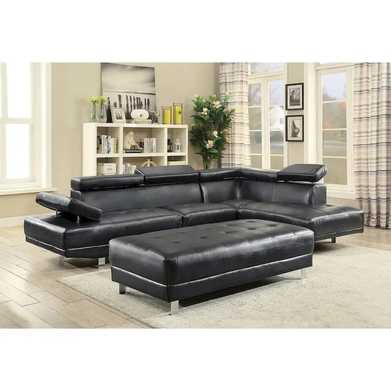 Riveredge 109 Zoll B 2-teiliges L-förmiges Sektionssofa aus Kunstleder – 76L x 109B x 28H