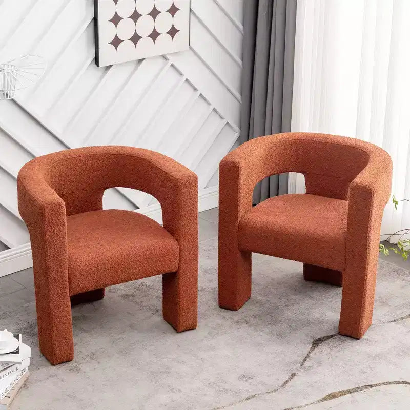 2er-Set 28 breite Polster-Sessel mit Bouclé-Bezug – Kinwell