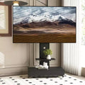 TV-Ständer für 32-75-Zoll-Fernseher, höhenverstellbarer mobiler TV-Wagen mit Schublade und Rollen für Wohnzimmer, Schlafzimmer, Büros -ModernLuxe
