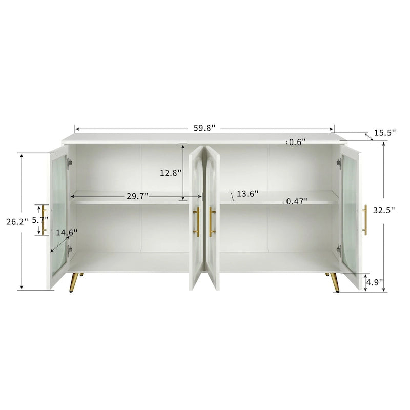 TV-Ständer für 65+ Zoll Fernseher, TV-Schrank aus Holz mit Stauraum & verstellbaren Regalen, Medienkonsole für Wohnzimmer Schlafzimmer