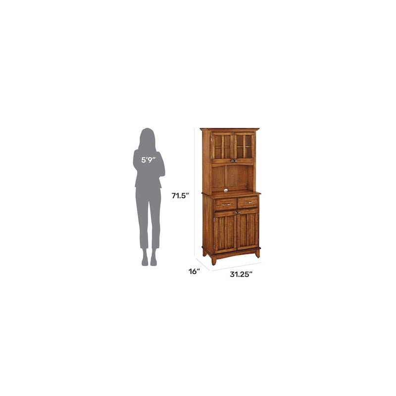Homestyles Buffet of Buffets Cottage Oak Aufsatzschrank mit Holzplatte