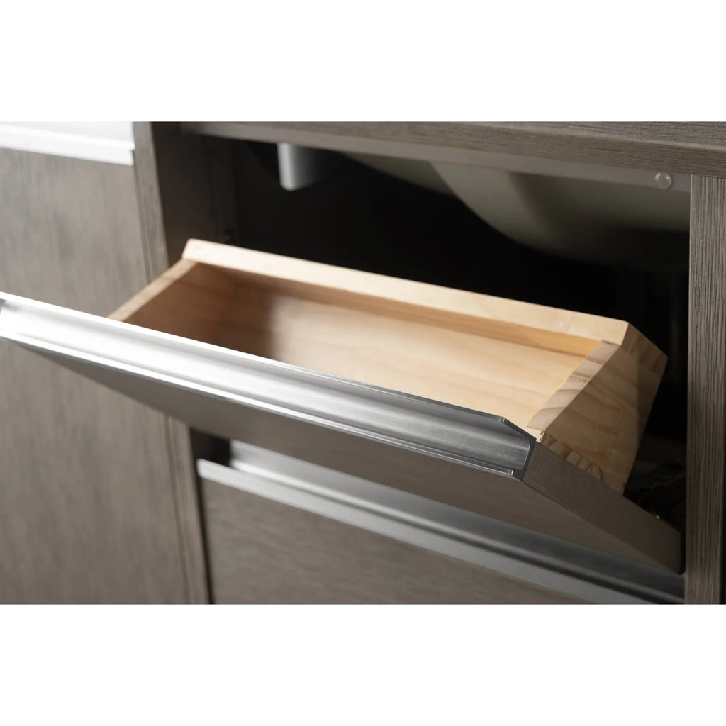 Vanity Art Badezimmerschrank mit Keramikwaschbecken und Platte aus technischem Marmor