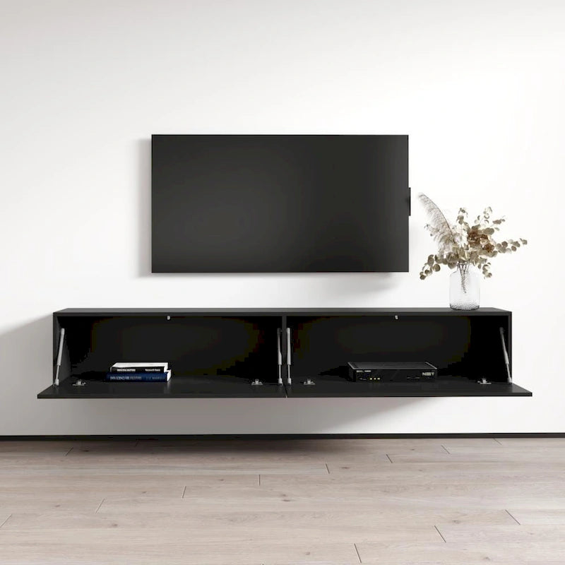 Berno 71 Zoll. Moderner, glänzender, schwebender TV-Wandhalterungsschrank