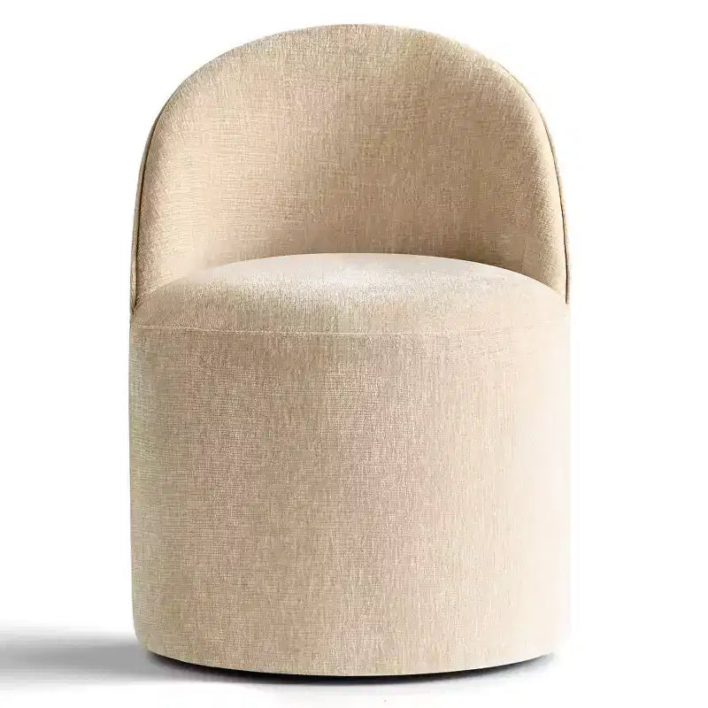 Moderner, chenillengepolsterter, drehbarer Akzentsessel mit Rollen, armlehnloser, rollbarer Loungesessel für Wohnzimmer, Schlafzimmer oder Homeoffice – Panipeachy