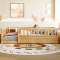 GDFStudio Bodenbett aus Rowan-Kiefernholz mit extra hoher Sicherheitsbarriere