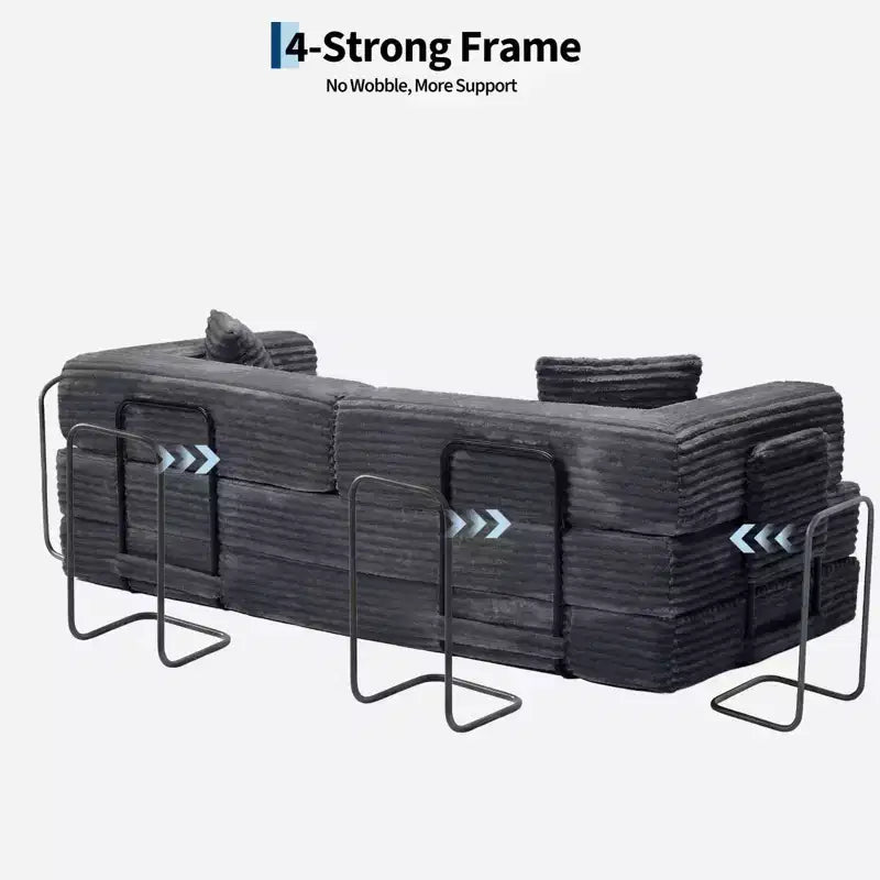 80,7" 5-in-1 ausklappbares Schlafsofa ??Kordsamt, 544 kg, keine Montage erforderlich