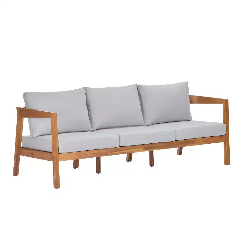 ModernLuxe 4/5-teiliges Akazienholz-Terrassenmöbel-Sofa-Set, Outdoor-Sitzgruppe mit Couchtisch für Veranda/Garten/Balkon