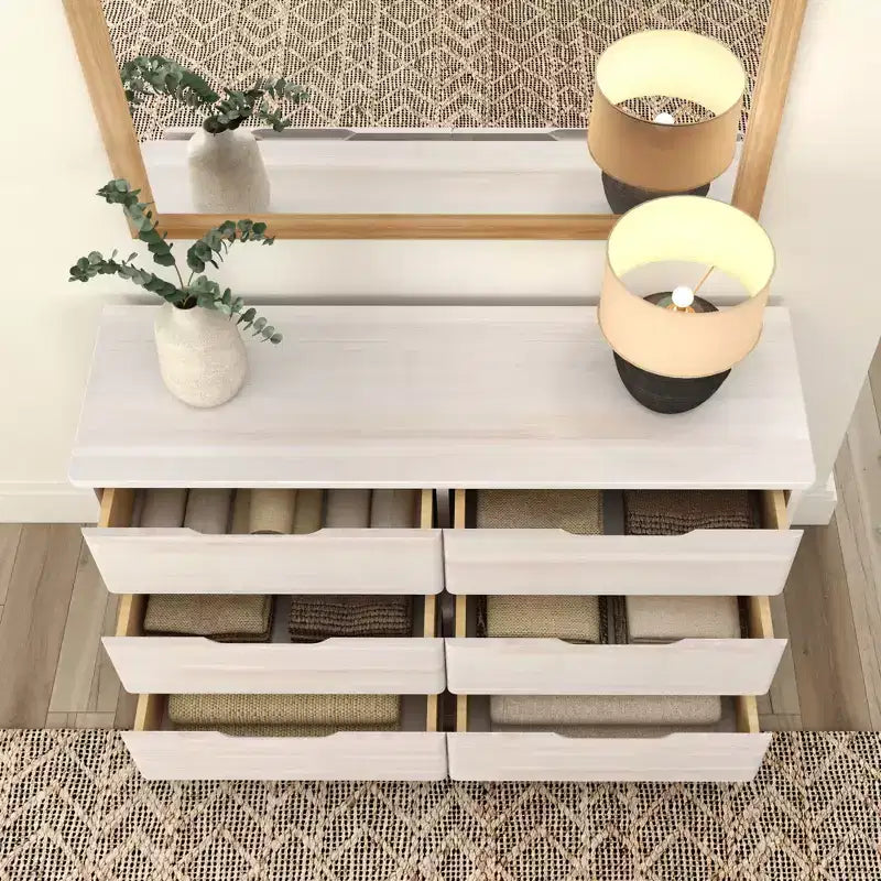 Massivholz-Kommode im Landhausstil mit 6 Schubladen