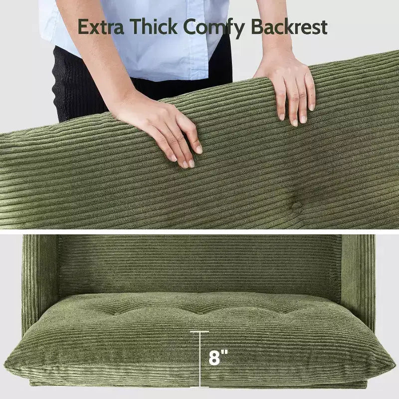 Dyonery 2-Sitzer-Sofa, Zweisitzer-Couch für Büro und kleine Räume, 61 cm tiefe Sitzfläche, FSC-zertifizierter Massivholzrahmen, werkzeugloser Aufbau