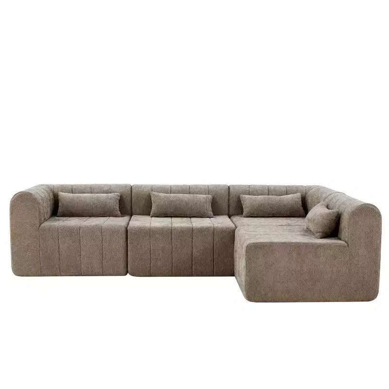 145.5 Modernes, wandelbares Ecksofa, Polster-Ecksofa für 4 Personen mit Schaumstoffkern, L-förmiges Wohnzimmer-Sofa-Panipeachy