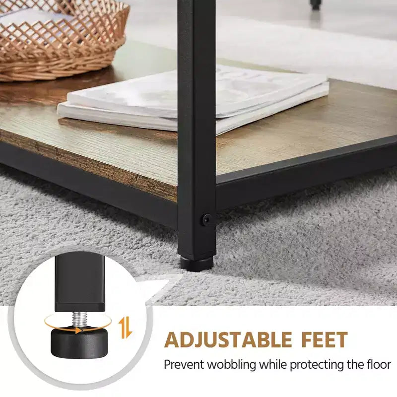 Yaheetech Industrie-Couchtisch aus Holz mit Ablagefach für das Wohnzimmer