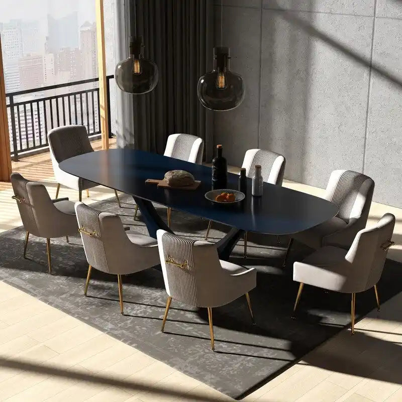 SEYNAR Moderner Glamour Samt-Esszimmerstuhl 8er-Set für das Esszimmer, getufteter Schminkstuhl für das Wohnzimmer (ohne Tisch)