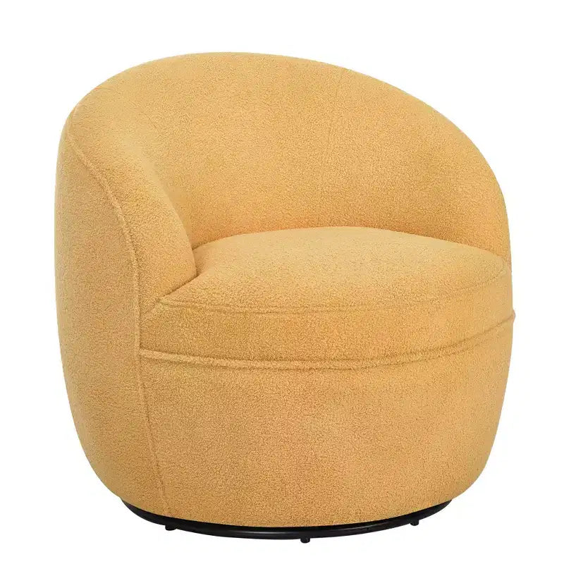 Roundhill Furniture Galleria 360° drehbarer Barrel Chair aus Kunst-Lammfell