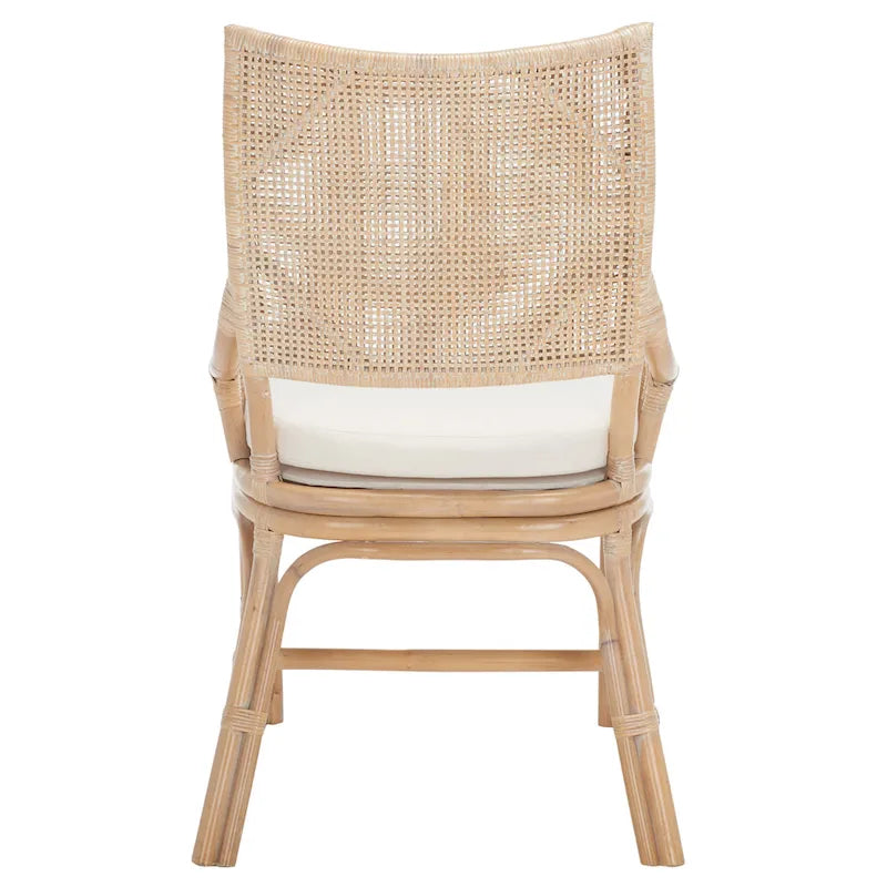 Küstendesign Rattan-Stuhl mit Kissen, 22 B x 24 L x 37 H, 22 B x 24 T x 37 H