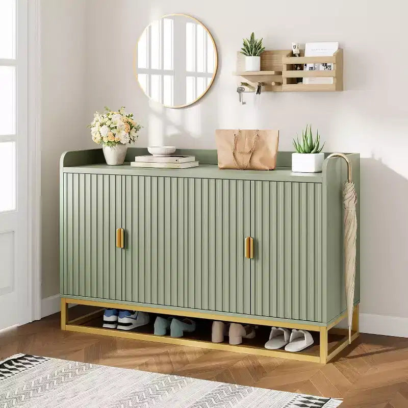 Buffetschrank mit Stauraum-Sideboard, 4 Türen, 120 cm breit, modernes Medien-Sideboard
