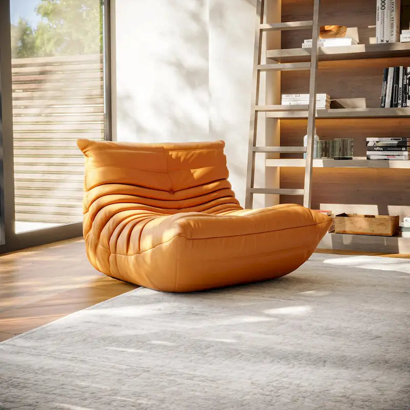Furgle Mikrofaser-Ledersofa Ergonomisches Design Lazy Sofa Bodensofa