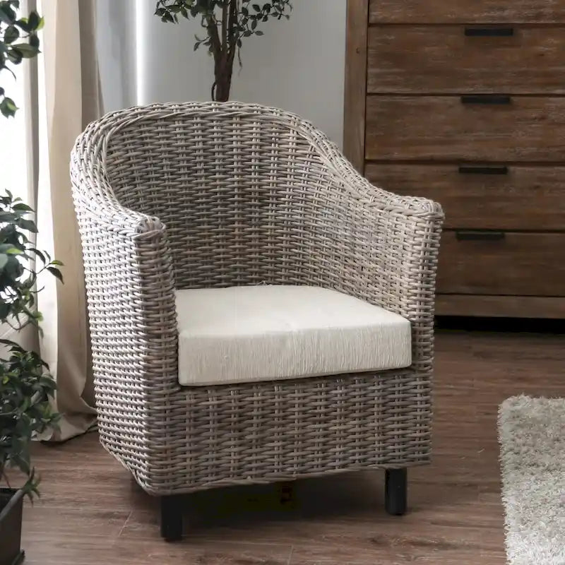 Furniture of America Lali Rustikaler Kubu-Rattankorb-Sessel