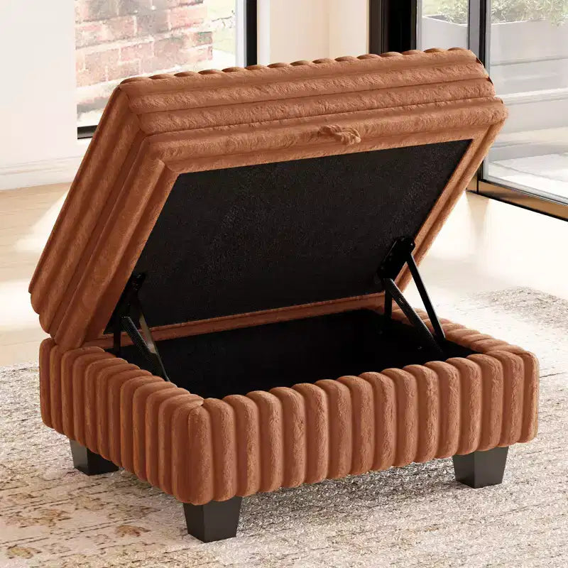 Belffin Cord-Ottomane mit Stauraum für modulares Ecksofa