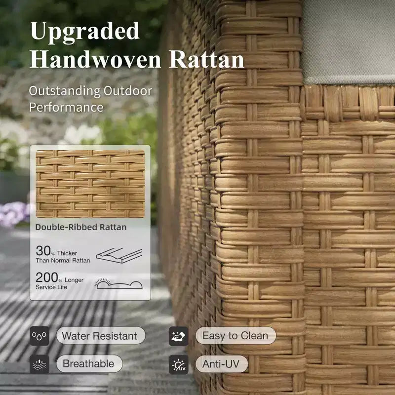 Captiva Designs Outdoor-Loungegarnitur aus Rattan-Geflecht für Garten und Terrasse