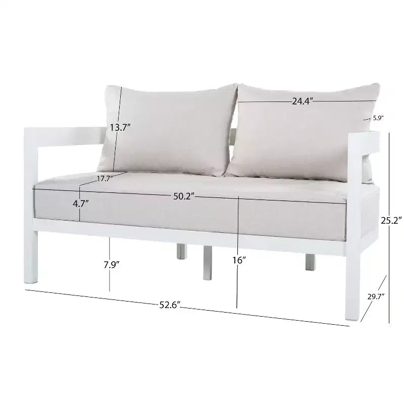 Christopher Knight Home Althea 5-teilige moderne, geschwungene Aluminium-Lounge-Garnitur für den Außenbereich mit Glastisch