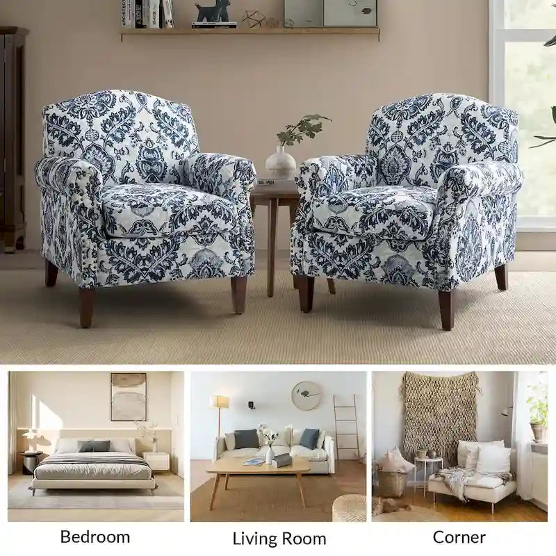Giampiero Wohnzimmer-Sessel mit Ziernägeln, 2er-Set von HULALA HOME