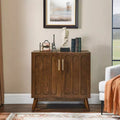 MAYEERTY Geriffeltes Sideboard Buffetschrank mit Regalen und Massivholzbeinen für Wohnzimmer und Esszimmer