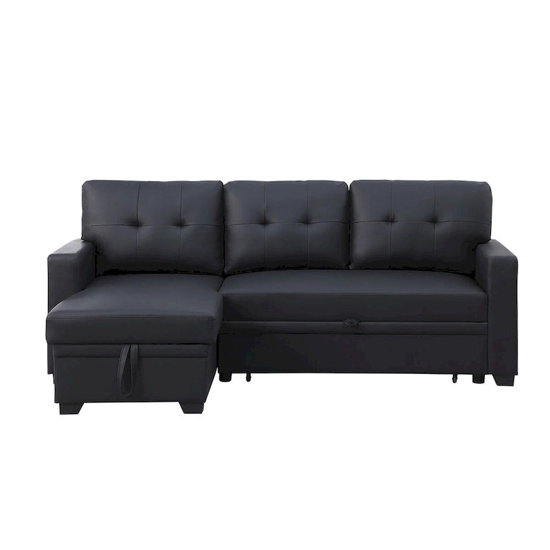 Polster-Ecksofa mit Ausziehfunktion und Recamiere