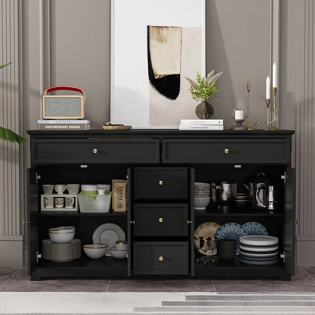 59,1 Sideboard Buffet Weiß Mid-Century Modern Contemporary Lackiert